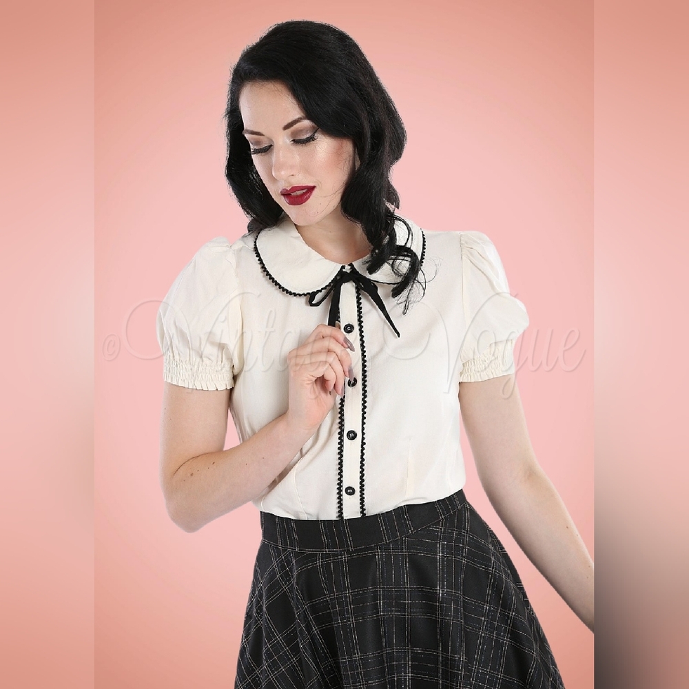 Hell Bunny Calliste White Blouse